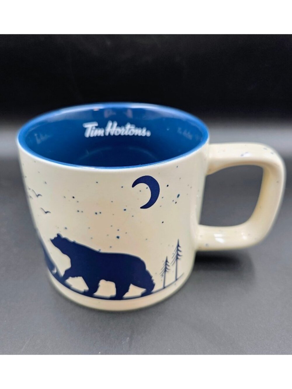 Tim Hortons Canada 2019 Collectible Holiday Mug Coffee Blue Bear Cup Mountains